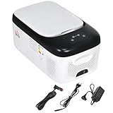 HOMCOM Nevera Compresor Portátil 15L Refrigerador de Coche -20℃-20℃ 12 / 24V DC y 100-240V CA Nevera Eléctrica Silenciosa para Camping Viajes 56,8x33x26,2 cm Blanco