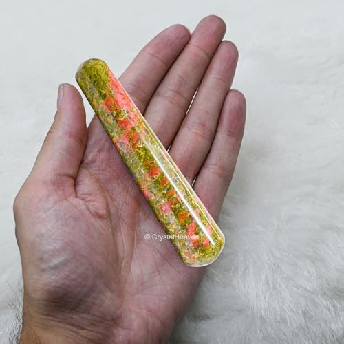 Image of Unakite Crystal Wand - Smooth Crystal Wand for Energy Healing, Chakra Balancing, Meditation and Home Decor - Crystals and Healing Stones for Gift