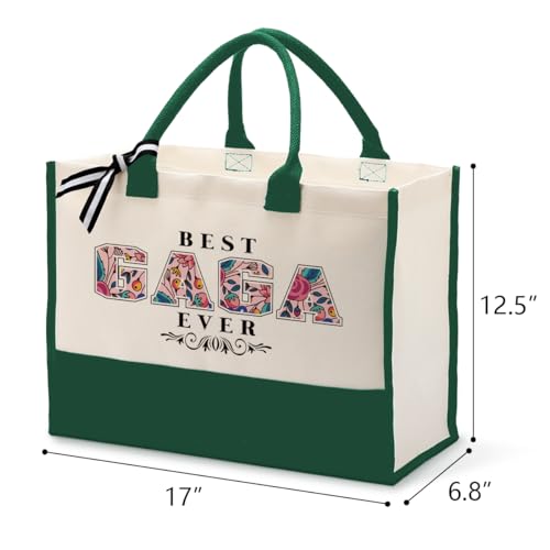 Cotton Canvas Tote Bag for Women, Canvas Tote Bag for Gifting, Tote Bag Gift for Gaga, Best Gaga Ever Gifts Travel Bag, Gift for Gaga Beach Canvas Tote, Gaga Birthday Gift, Mother's Day for Gaga B12