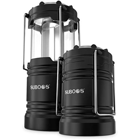 SUBOOS Batteriebetriebene LED Camping Laterne - 2 St. - 2x Heller LED Laterne - Magnetfuß & Ausklappbarer Haken, Tragbare Camping Lampen, Stromausfall Sturm Notfall Innengebrauch & Blackout Ausrüstung Cover