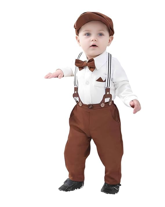 doblo Baby Boy Clothes Gentleman Outfits Suits Summer Short Sleeve Bowtie Bodysuit Shirts + Suspender Shorts + Beret Hat - Review, Price and Buying Guide