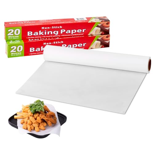 Opiniones de Papel de horno - los preferidos. 44 2 Rollo Papel Encerado para Hornear 30cm*20m, Parchment Papel Antiadherente con Cortador Dentado, Impermeable y Absorbe Grasa, Doble Cara, Resistencia Temperatura 250°C Para...