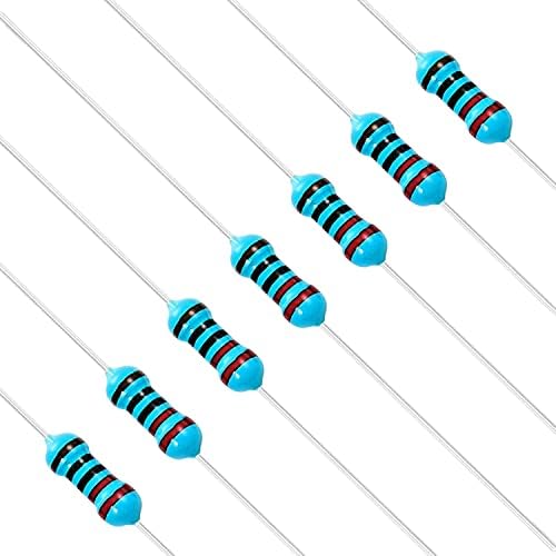 Chanzon 100pcs 220 Ω ohm Resistor 1/4W (0.25W) Metal Film Fixed Resistor 0.01 ±1% Tolerance 220R MF Through Hole Resistors Current Limiting Rohs Certificated