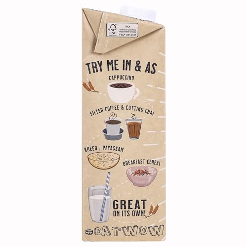 Image of Urban Platter OatWOW Classic Oat Beverage, 1 Litre (Pack of 1, Plant-Based, Milk Alternative, Creamy, Lactose-Free)