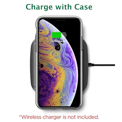 Image of TENOC Phone Case Compatible with iPhone Xs Max, Gray Case Clear Shockproof Protective Bumper Slim Cover for 6.5 Inch