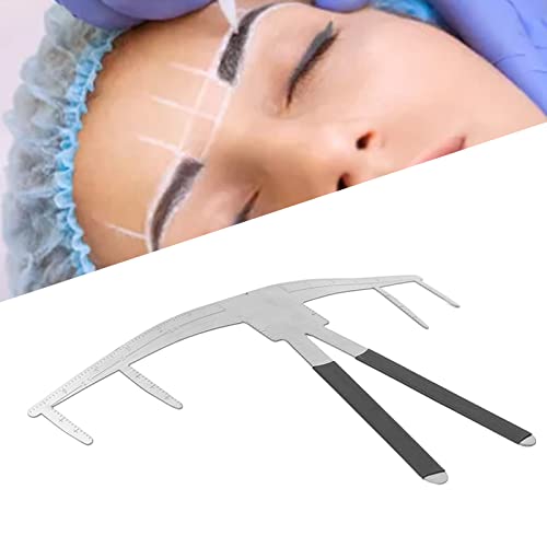 Eyebrow Ruler, Eyebrow Measuring Tool, Eyebrow Mapping, Brow Shaper Eyebrow Tools to Shape the Eyebrows 3-Point Positioning Ruler Stainless Steel Makeup Ruler Eyebrow Measuring Ruler