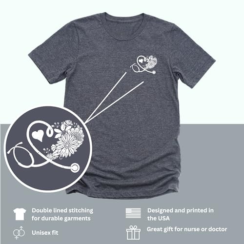 Stethoscope Heart T-Shirt – Gift Tee for Nurses, RNs, Students & Doctors, Hospital Staff, Valentine’s Day2