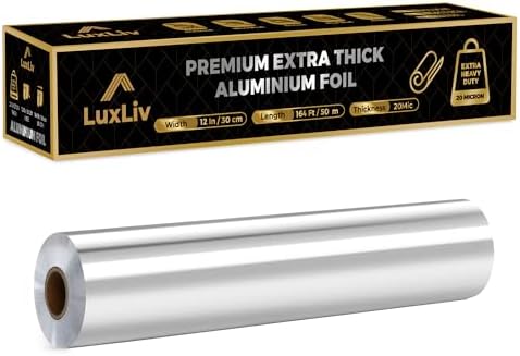 Aluminum Heavy Duty Tin Foil Roll – 12 inch wide x164 ft Length,1...
