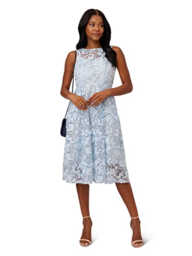 Adrianna Papell Women's 3D Lace Midi Fit and Flare3