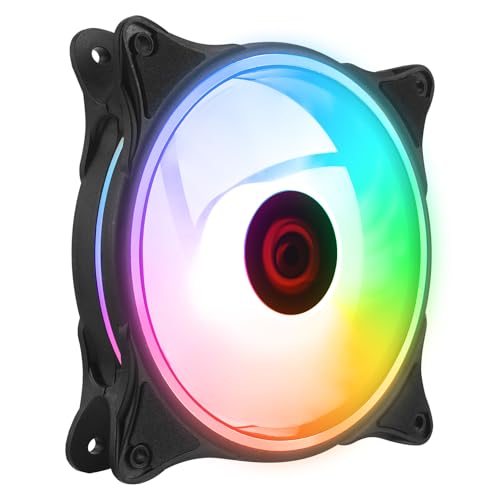 Glare F50 12 cm Rainbow LED Kasa Fanı 38CFM 1200RPM 3P+4P Molex Soketli Siyah