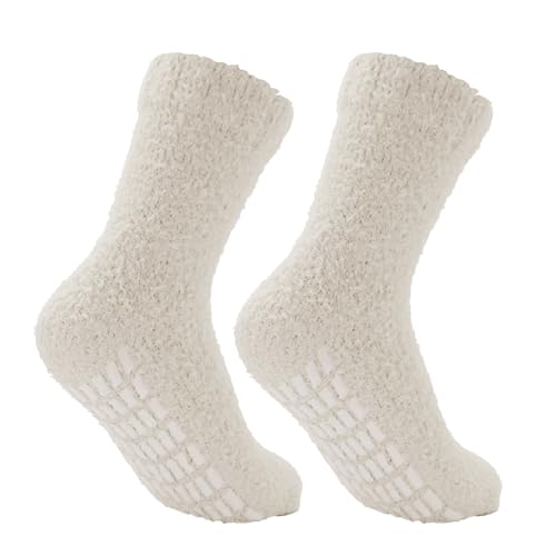 Image of Dohia Womens Fuzzy Socks Soft Fluffy Slipper Socks Microfiber Cozy Warm Home Sleeping Winter Socks D1-CSSMW