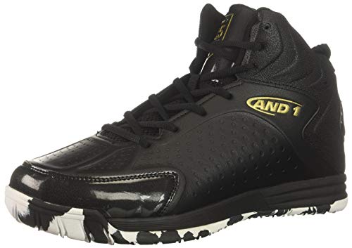 AND 1 Men's Tipoff Sneaker, Black/Gold/Marble, 10 Medium US