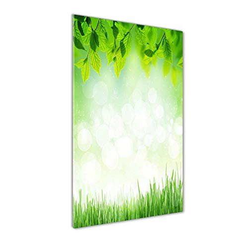 Déco mural derrière le plastique en plexiglas 70x140 tableau fleurs vertes - 2