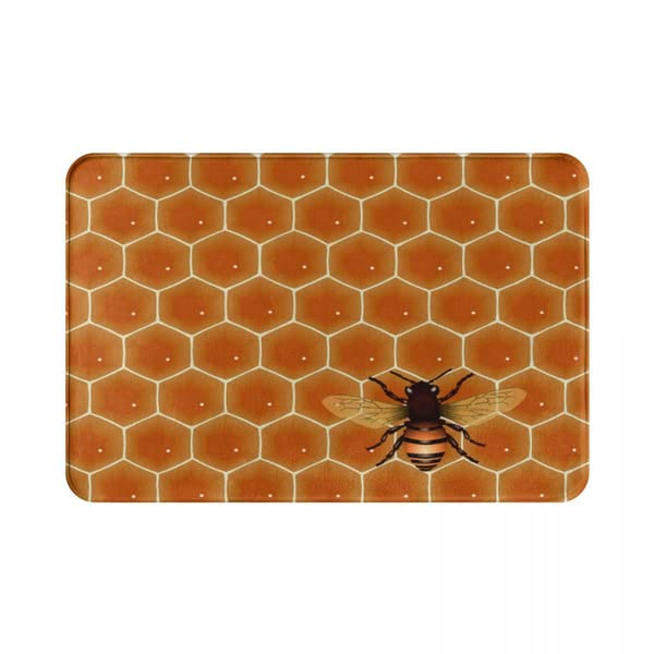 Traqunn Bees and Hive Door Mat Area Rug Outdoor Indoor Welcome Front Entryway Door Mats,Durable Back Non Slip Non Slip Doormat 36X24 In