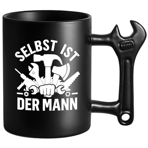 Lustige Kaffee Tasse mit Spruch: SELBST IST DER MANN, Freundschaft Geschenk für Männer Papa Opa Bonuspapa Onkel Bruder Ehemann Freund Kollege zum Männertag Vatertag Geburtstag Weihnachten