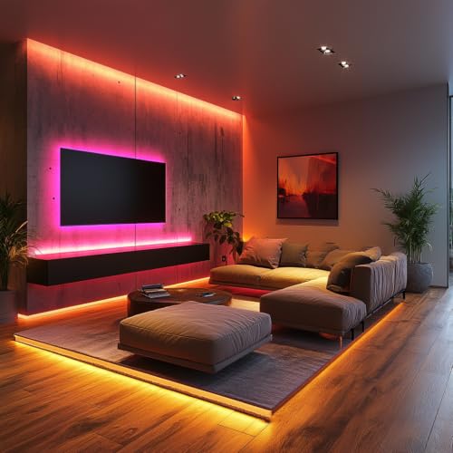 Image of LED Strip Lights 24V COB Gold Yellow Dimmable led Lighting16.4ft (Kit)