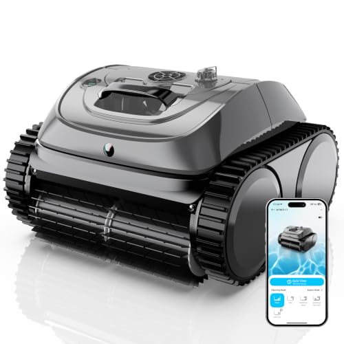 Image of WYBOT Robotic Pool Vacuum for Inground Pools, Cordless Above Ground Pool Cleaner 3-in-1 Wall & Waterline Cleaning Up to 1,115sq.ft, 122mins Runtime Smart
