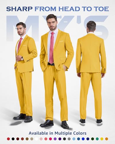 MY'S Men's One Button Jacket Blazer, Slim Fit Suit Casual Lightweight Sport Coat2
