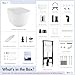 Wall Hung Toilet with Tank, Eridanus Wall Mounted Toilet Combo Set, In-Wall Toilet Tank Carrier, Dual-Flush Plate Included, Floating Toilet Bowl With Soft-Close Seat, Glossy White, 2 Separate Packages