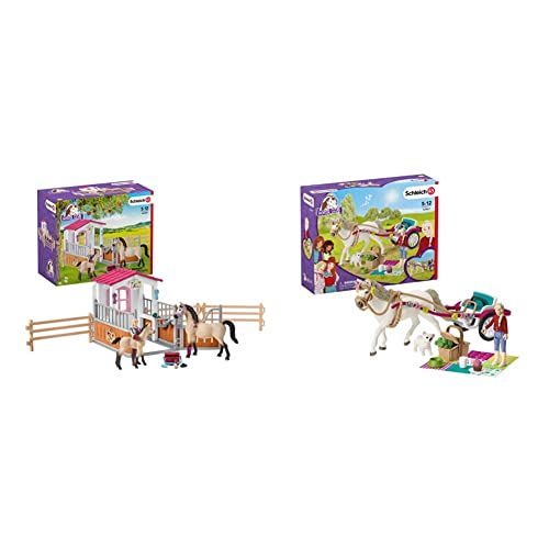 Schleich 42369 Horse Club Spielset - Pferdebox mit Arabern und Pferdepflegerin, Spielzeug ab 5 Jahren,19 x 19 x 23 cm…