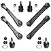 Detroit Axle - Front End 17pc Suspension Kit for 1997-2006 Jeep Wrangler, Lower & Upper Control Arms Ball Joints Sway Bars Track Bar Tie Rods Adjusting Sleeve Drag Link Replacement