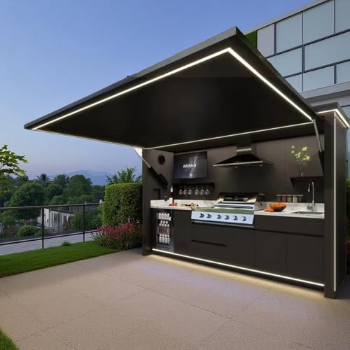 DIY Outdoor Kitchen BBQ Island Open-standing Weatherproof Outdoor Kitchen Pod