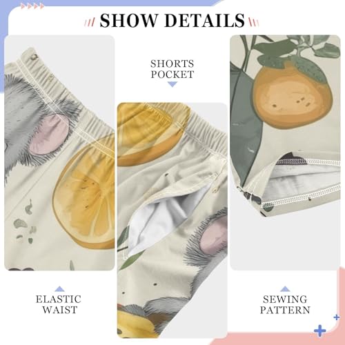 Koala Fruits Boys Long Pants Soft Trousers Elastic Waist Kids Lounge Bottoms with Pockets S-XL4