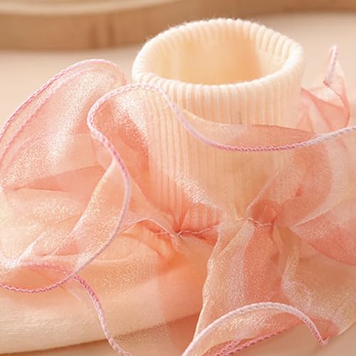 Kid Girls Ruffle Socks Frilly Double Lace Princess Sock Casual Turn Cuff Ankle Socks Comfy Soft Toddler Girls Crew Socks3