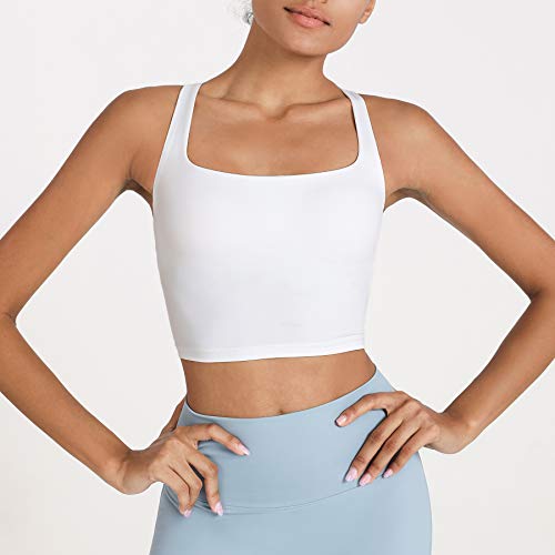 Image of romansong Strappy Yoga Sports Bras for Women Padded Criss-Cross Back Tank Tops