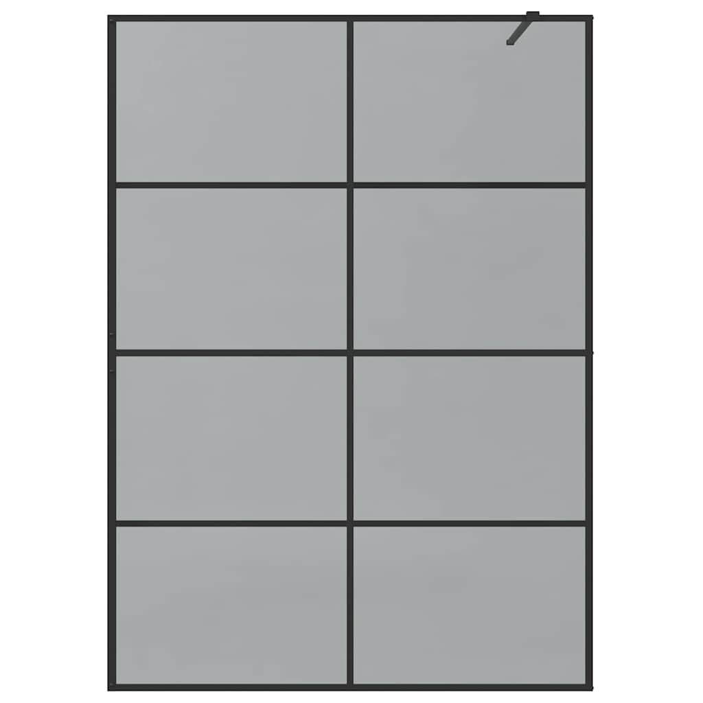Ścianka prysznicowa Walk-in czarna ze szkła hartowanego 140 x 195 cm z regulowanym profilem i stabilnym stabilizatorem, nowoczesna ścianka działowa do prysznica, ochrona przed pryskaniem i