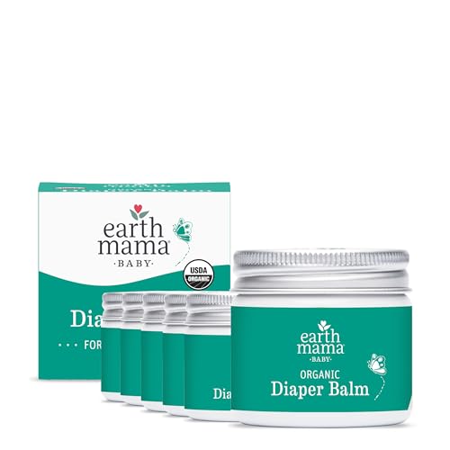 Image of Earth Mama Organic Diaper Balm 2-Ounce | Diaper Cream for Baby | EWG Verified, Petroleum & Artificial Fragrance-Free with Calendula for Sensitive Skin (6-Pack)