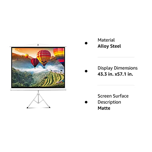 Pyle Upgraded Pyle 72" Projector Screen With Floor Standing Portable Fold-Out Roll-Up Tripod Manual, Mobile Movie Screen, Home Theater Cinema Wedding Party Office Presentation, Quick Assembly Prjtp72 White #TOP6
