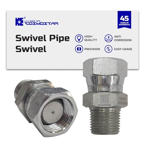 Image of Cosmostar 3 /8 inch NPTF Male x 3 /8 inch NPSM Swivel Pipe Swivel,1 /32 Restricted, Hydraulic Adapter(NPFA0606-H)