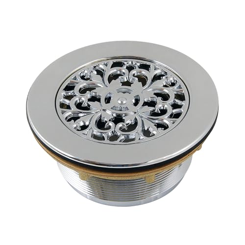 Kingston Brass BSFT4131 Watercourse 4-1/4' Round Brass Shower Base Drain, Polished Chrome