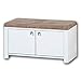 Stella Trading Serpio-Banco para Zapatos con Asiento (Madera de Haya Maciza), Color Blanco Mate, 92 x 49 x 41 cm