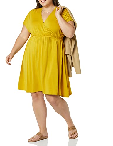 Image of Amazon Essentials Women's V Neck Elastic Waist Surplice Dress (Available in Plus Size)