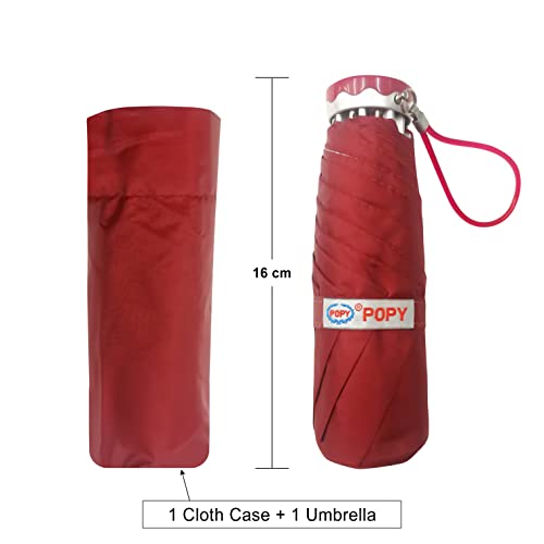 Image of Popy Nano 5Fold Solid Colour Umbrella | World's Largest Small Umbrella | Pocketable size with full 1m+ wide cover when open| 200 g weight | Collection1
