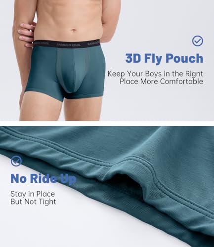 BAMBOO COOL Men's Cooling Trunks with U-Mesh Vent - Breathable Viscose, Tag-Free, Anti Ride-Up Underwear for Men3