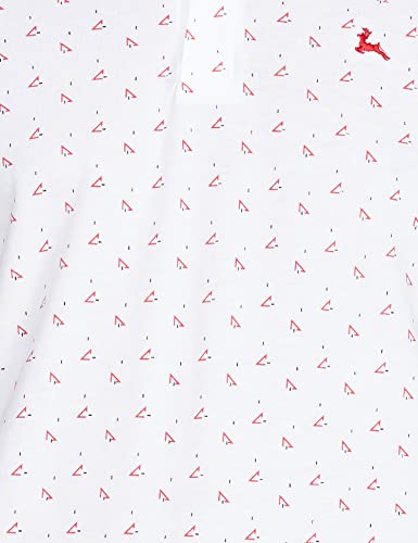 Image of Parx Men's Pure Cotton Print Pattern Regular Fit Rib Collar Polo Neck Half Sleeve Casual T-Shirt