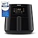Philips Essential Connected XL 2.65lb/6.2L Capacity Digital Airfryer with Rapid Air Technology, Wi-Fi Connected (HomeID App), Alexa Compatible, Black- HD9280/91, Compact