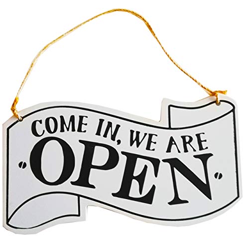 Amazon | ヒロワールドトレード open closed 看板 白色 木製 開店 閉店
