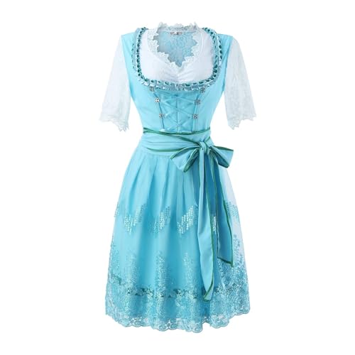 Vestido de Oktoberfest para mujer traje de cerveza de manga corta con falda de princesa 3