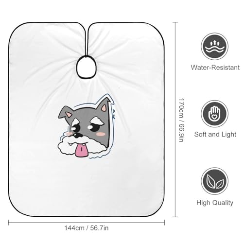 Peignoir de coiffeur Chien mignon 144x170cm avec col réglable
