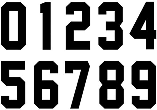 Fanbay 22 Pieces 5 Inch Iron on Numbers Heat Transfer Number 0 to 9 for Sports T-Shirt Jersey Football Baseball,Team t-Shirt (Black Color 0-9)