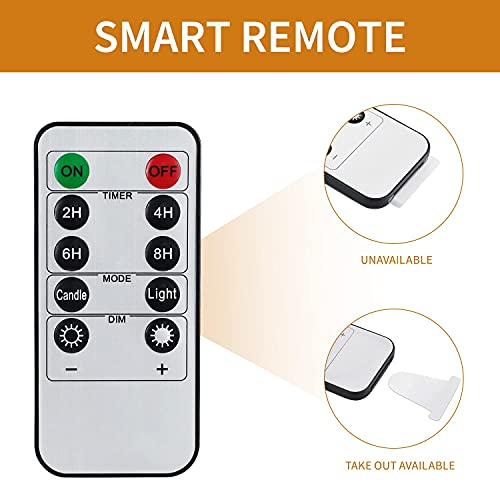 Flameless Led Candles Flickering, Real Wax Fake Wick,Battery Operated Candles with Timer Remote,Suit for Festival Wedding Home Party Halloween Decorations - Image 4