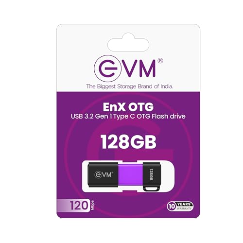 Image of EVM EnXO 128GB OTG Flash Drive USB 3.2 Gen 1 | Versatile Dual USB Type-C & Type-A Connectors | Rapid 120MB /s Read| Smartphone Laptop Tablet Smart TV | Plug & Play | 10 Years Warranty (ENXO /128GB)