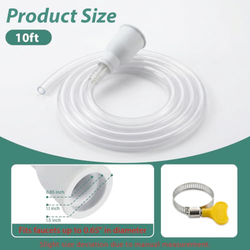 EcoBrisa 10 FT Faucet Hose Adapter for Sink, Transparent PVC Tube with Adjustable Faucet Connector and Hose Clamp Portable Water Transfer Accessories for Sink, Bucket, Garden, Pet Bathing by EcoBrisa - Used condition - Image 2