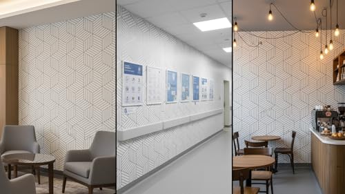 Image of Silver Geometric Wallpaper for Walls, 3D Cube Peel and Stick Wall Sticker, Self-Adhesive Waterproof Vinyl Decal for Home Decor, Kitchen, Furniture & DIY-Silver GEOMATRIC 45x300 CM (Pack of 1)