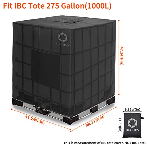 IBC Tote Cover for 275 Gallon Water Tank, 420D Waterproof, Zipper, Black by HECHEN - Used condition - Image 2