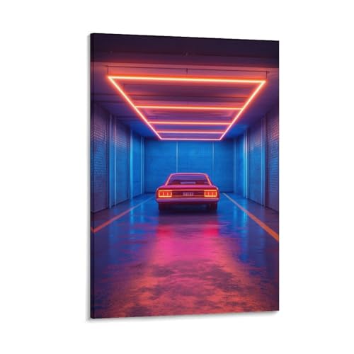 Tableau de science-fiction voiture du futur impression sur toile 30x45cm